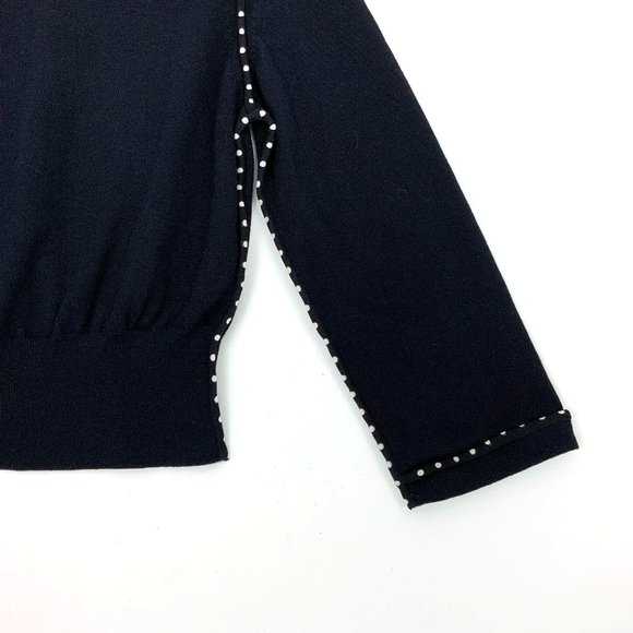 Vintage Carlisle Knit Silk Blend Crop Cardigan Polka Dot Trim Sz S - Picture 16 of 16